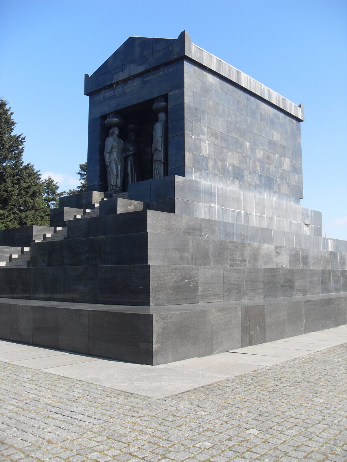 The granite Monument to the Unknown Hero on the summit of Avala