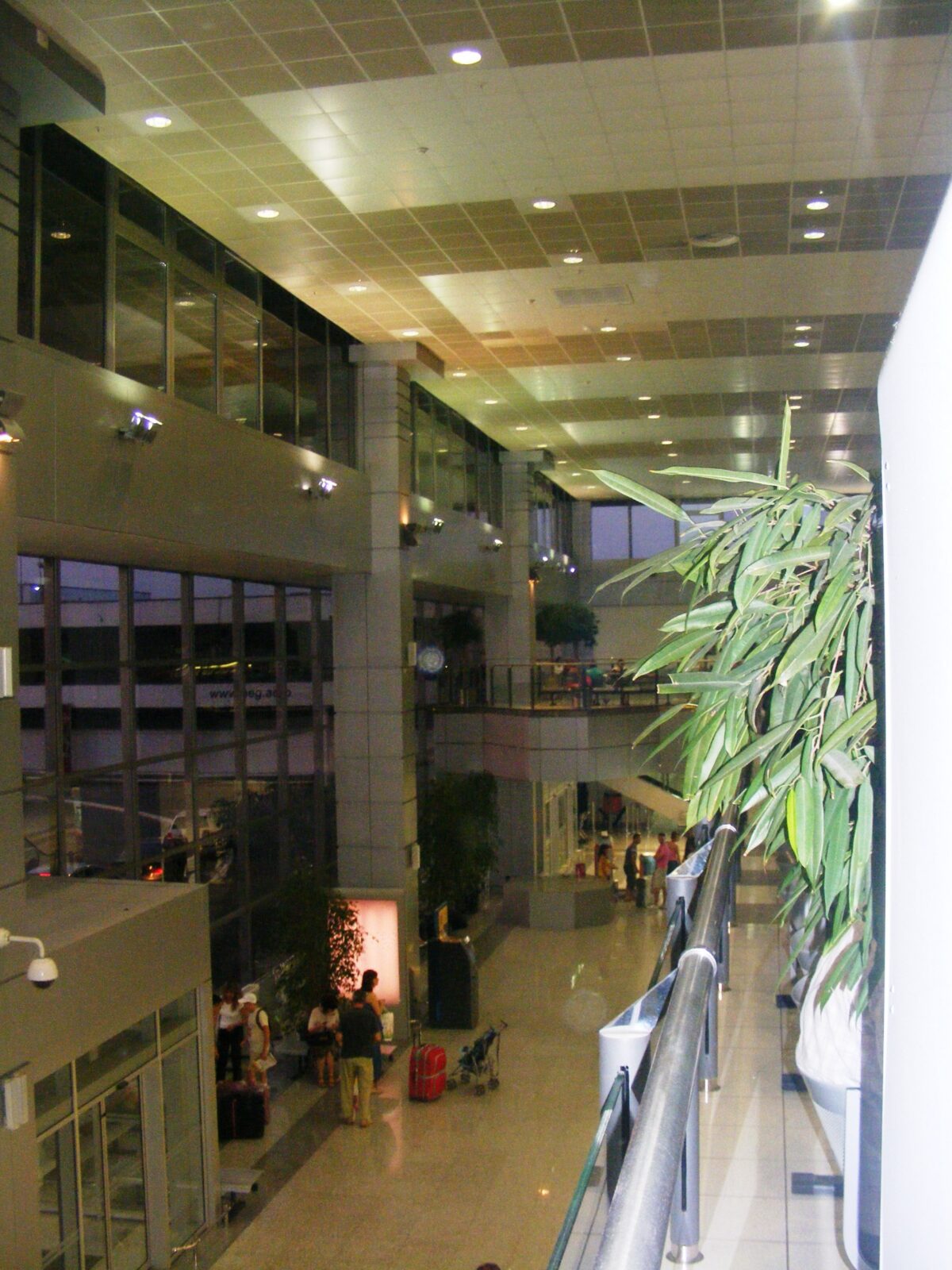 The arrivals hall inside the terminal at Nikola Tesla Airport in Belgrade