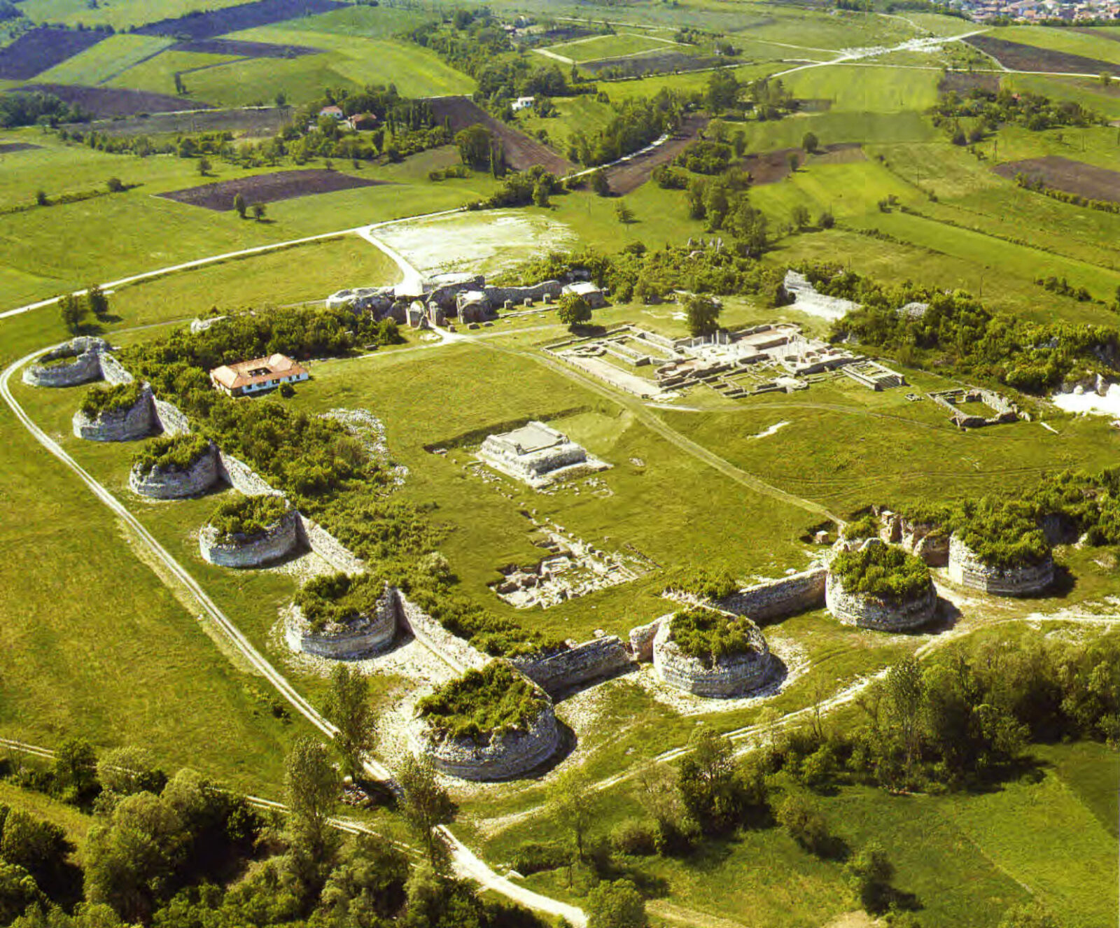 The fortified palace ruins of Felix Romuliana at Gamzigrad, with their double ramparts