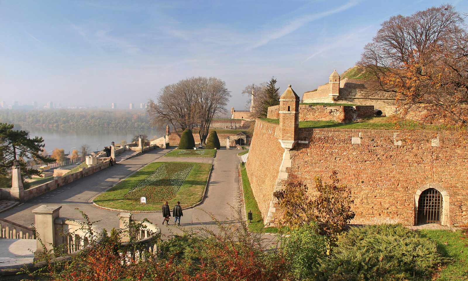 Kalemegdan fortress and park in Belgrade, seen from within the grounds