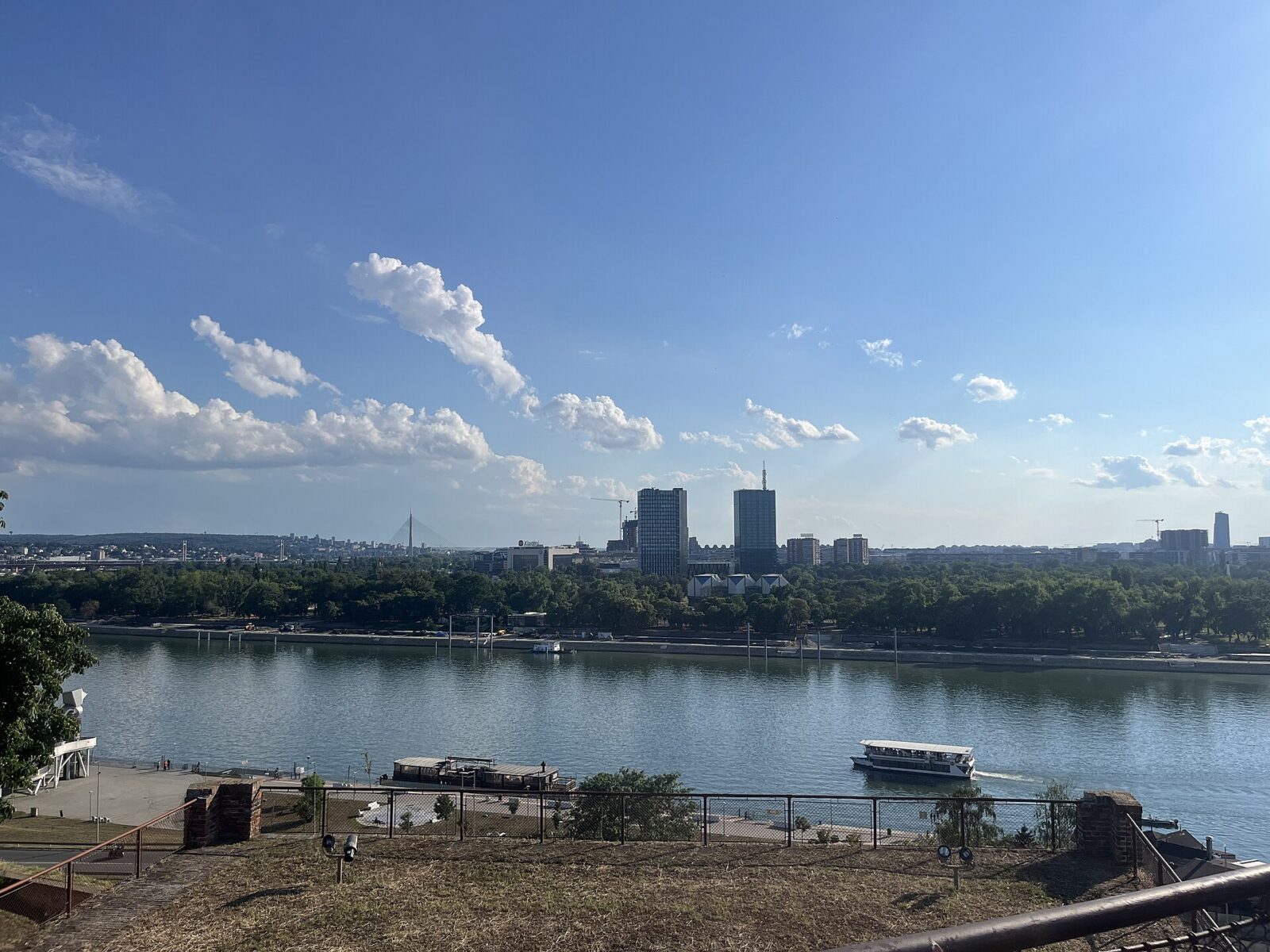 Modern apartment towers along the riverside in Novi Beograd, across the Sava from central Belgrade