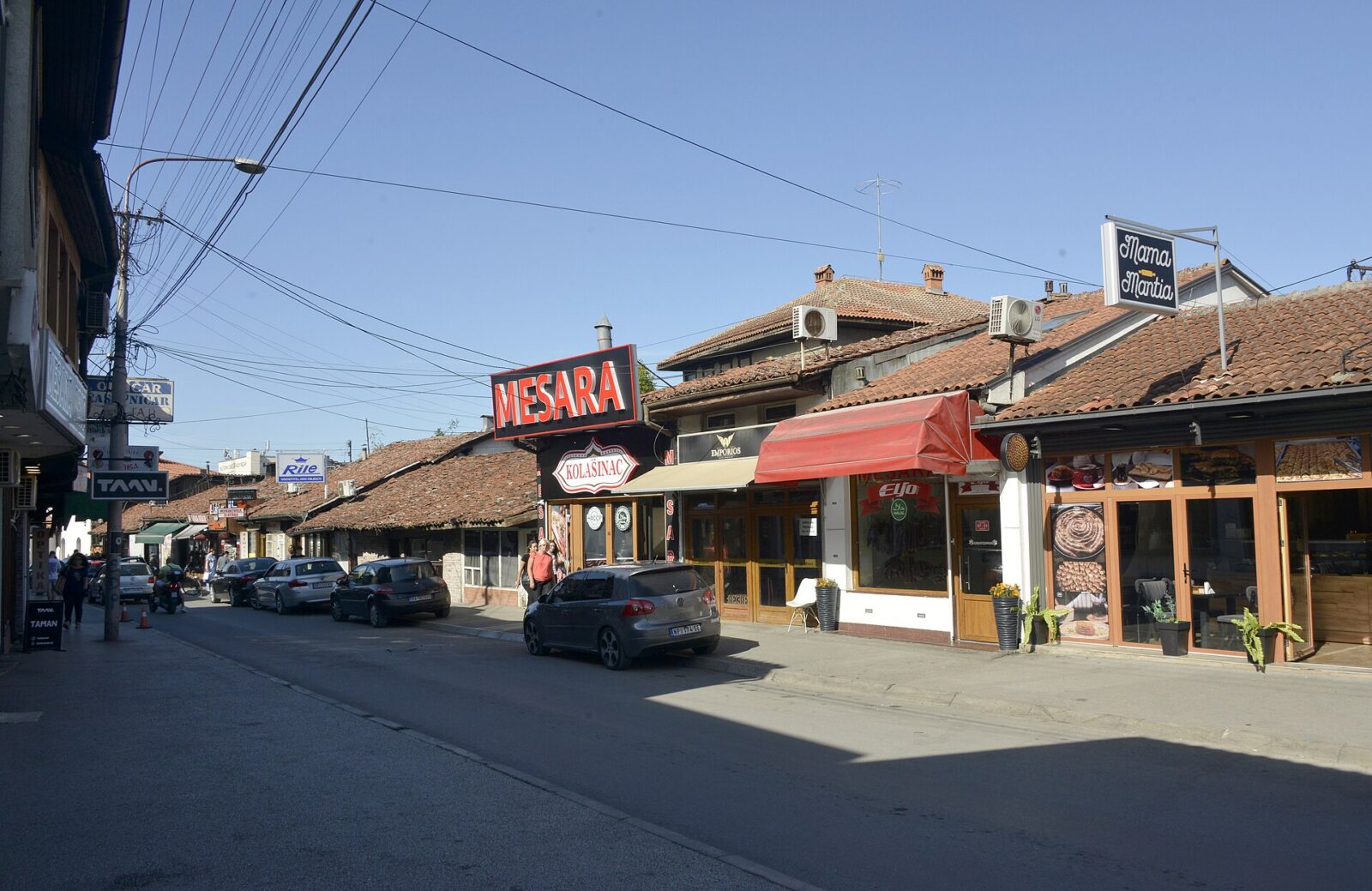 A street of small shops in Novi Pazar's old bazaar, the Stara čaršija