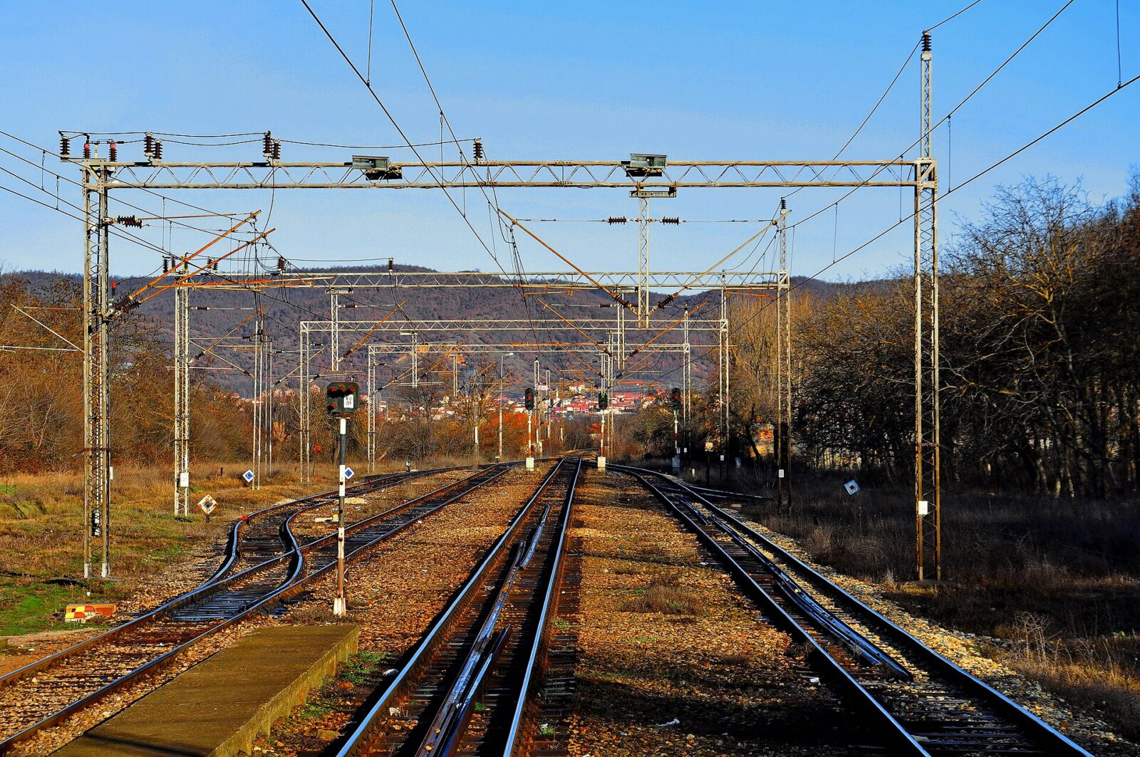 The railway station building at Presevo, in the border district of southern Serbia