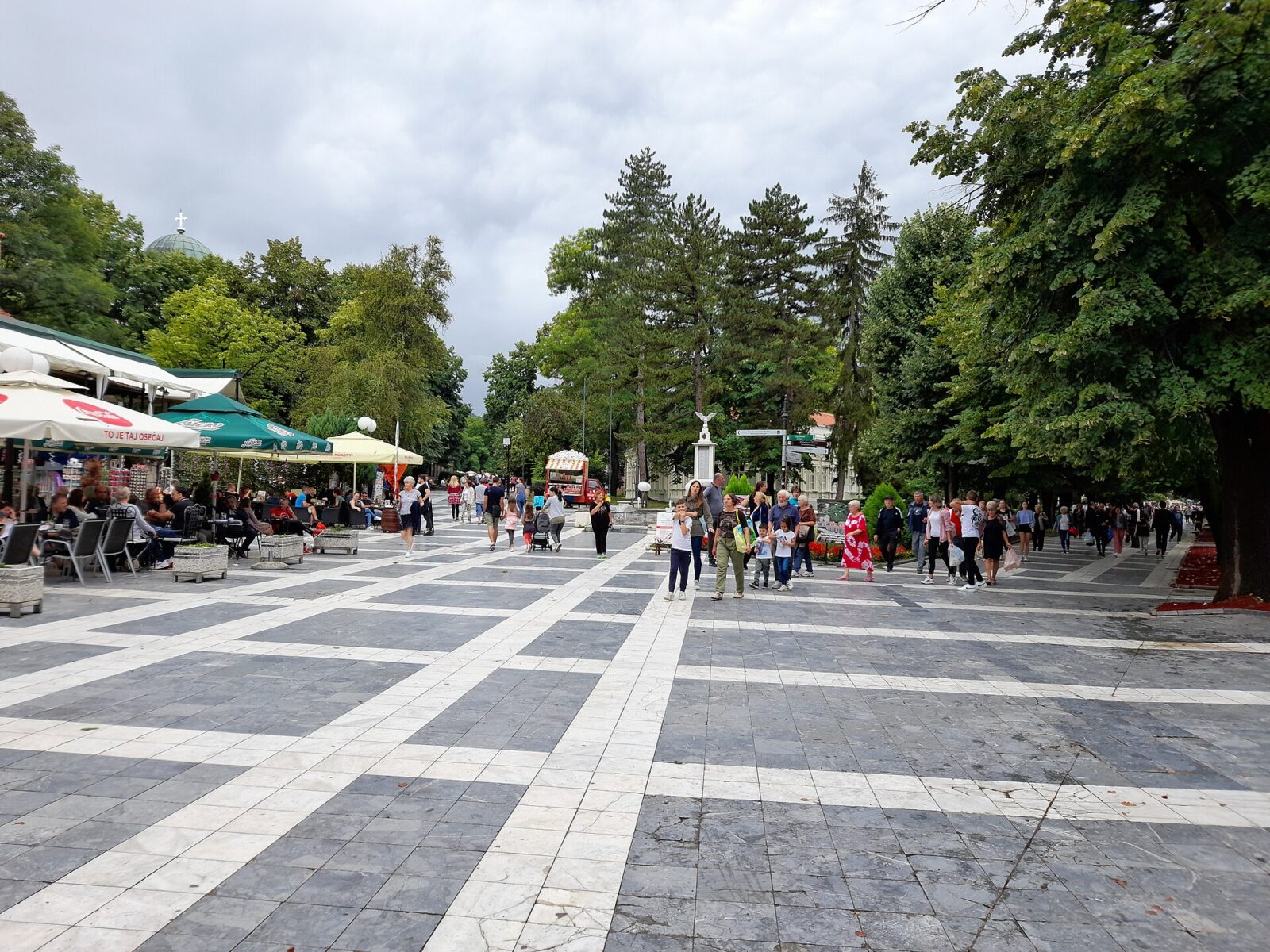 Sokobanja's central park, in the heart of the spa town