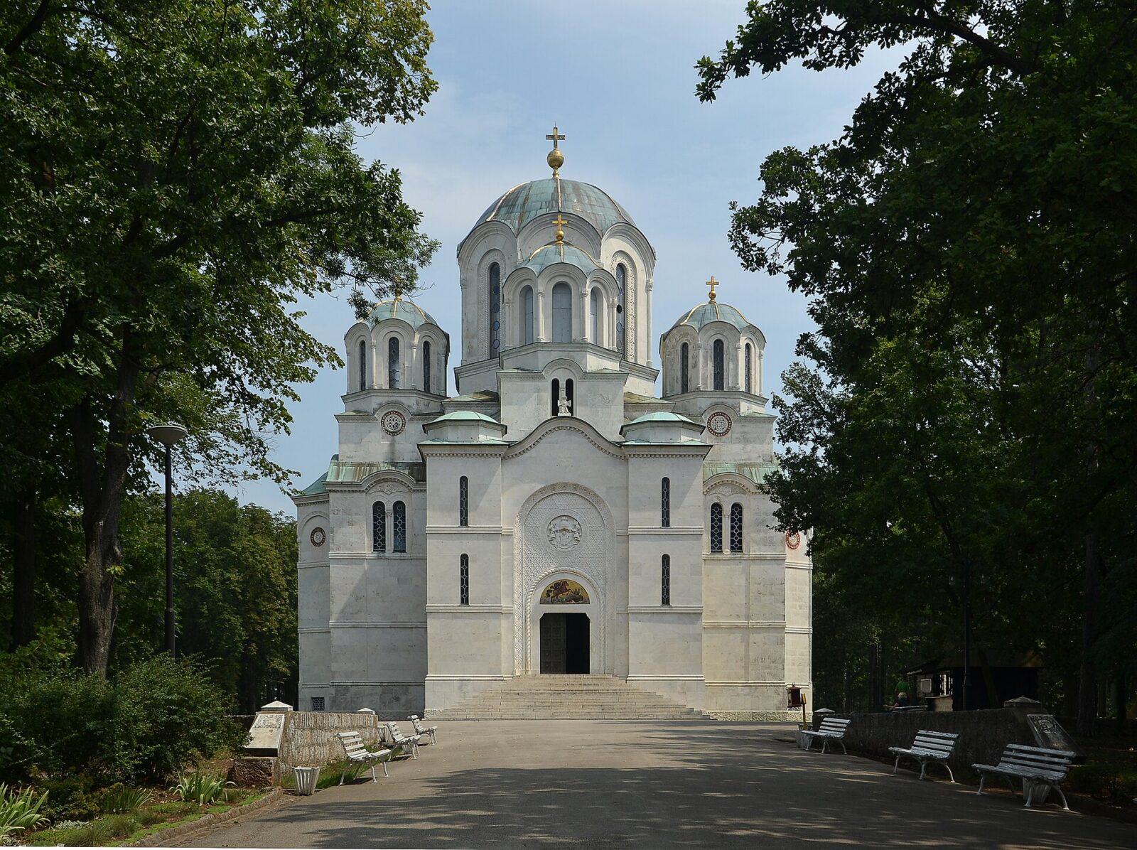 St George's Church at Oplenac, the white marble mausoleum church of the Karadjordjevic royal family