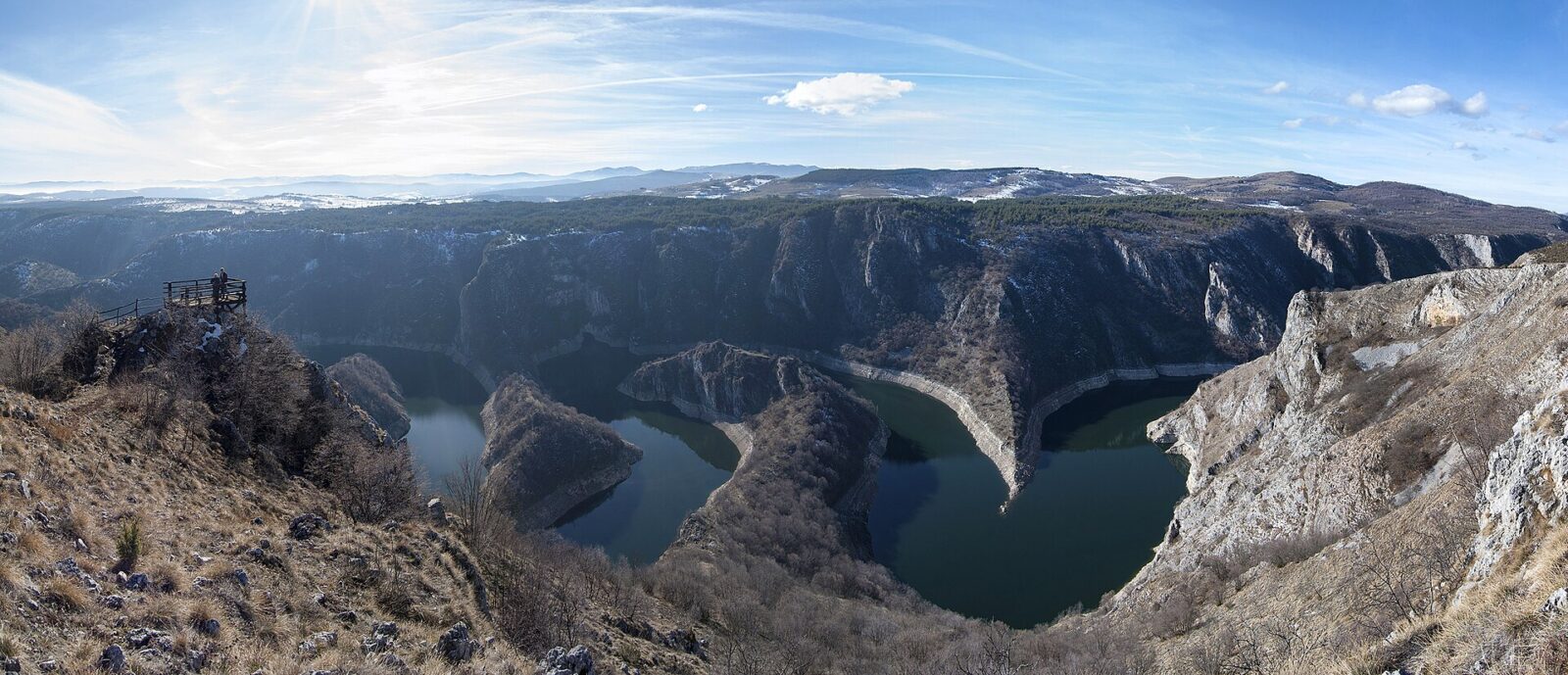 The Uvac river meanders seen from a viewpoint above the canyon