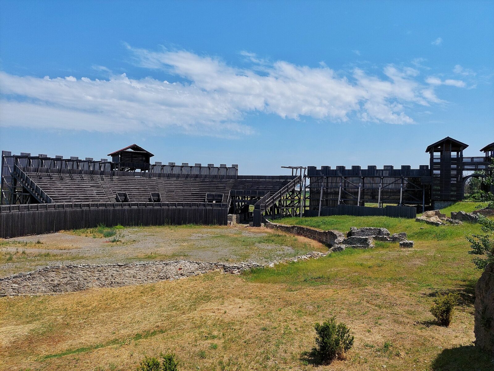 The excavated remains of the amphitheatre at Viminacium