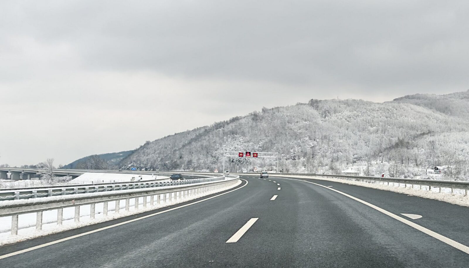 A motorway in central Serbia, of the kind used on the route from Belgrade